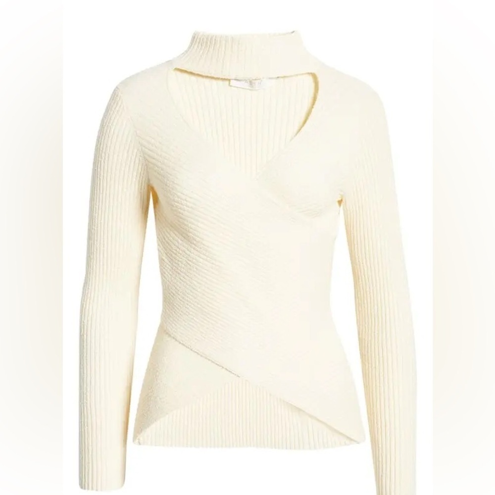 ASTR The Label Cream Ribbed Wrap Sweater
Cutout Neck Long Sleeve Top - Picture 4 of 8